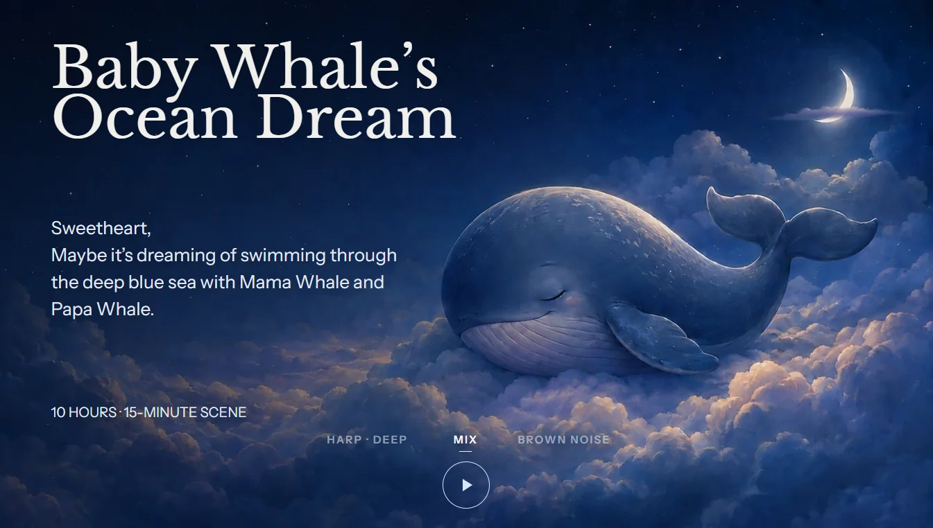 BabySweetDreams baby whale dreaming in the ocean